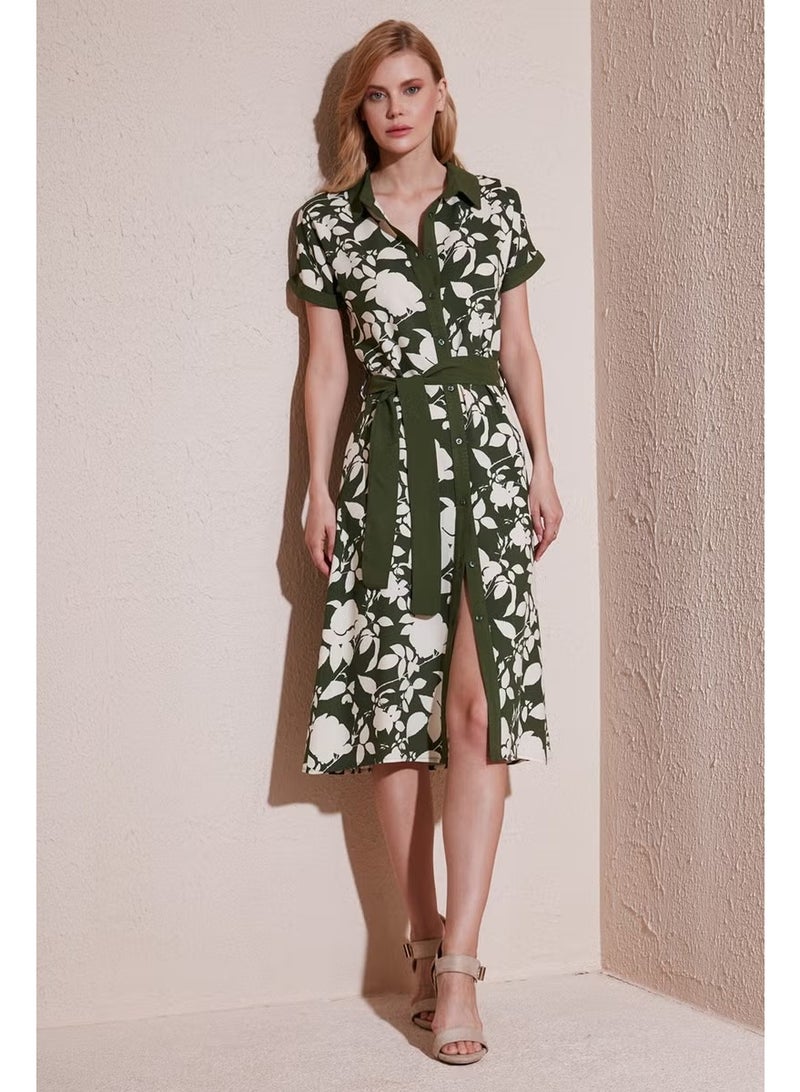 Lela Belted Regular Fit Midi Shirt Dress Women's Dress 66924552S4 - Image 2